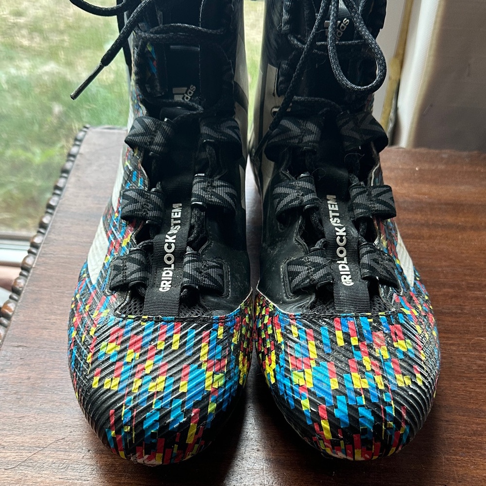 Adidas Cleats FREAK GRIDLOCK SYSTEM Black & Multi-Color Sz 15 - Picture 8 of 9